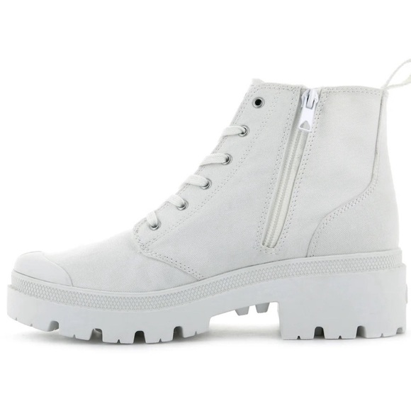 Palladium Women's White Lace-Up Boots - Picture 3 of 7
